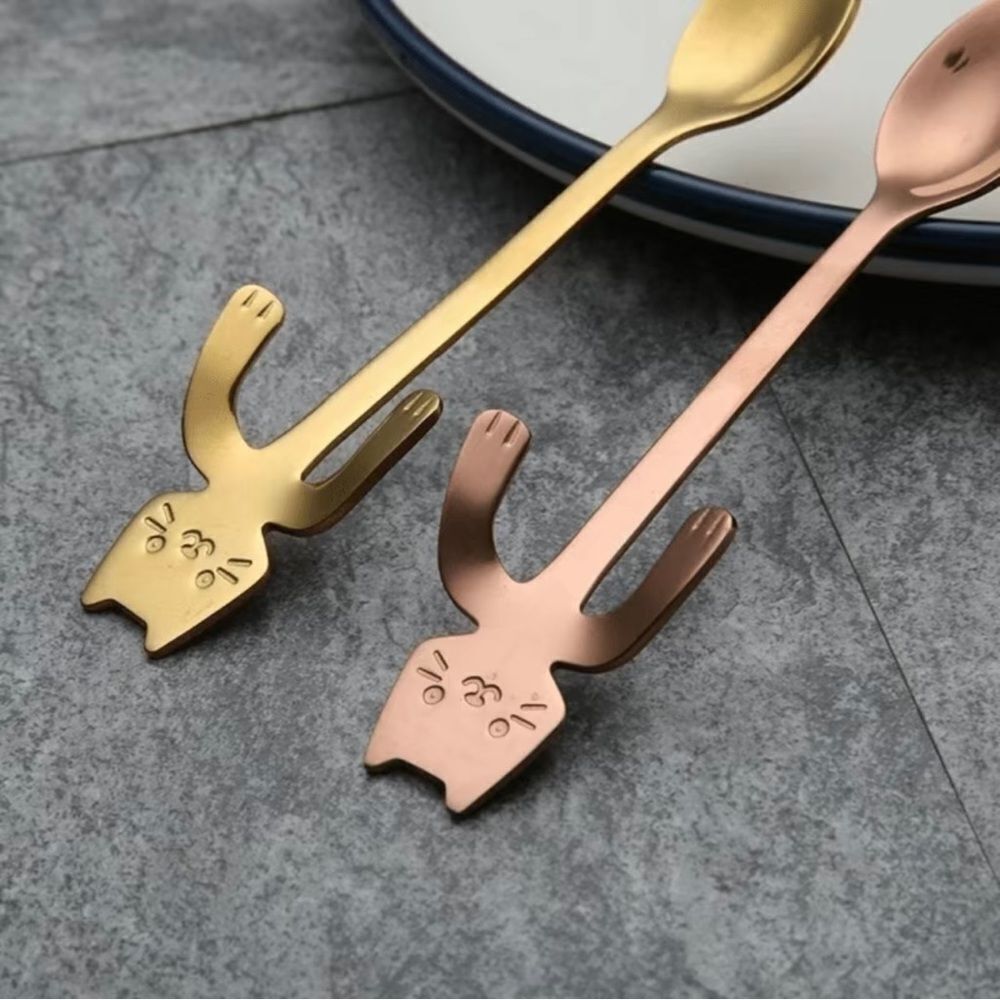 NEW Cat shaped coffee or teaspoon, stocking stuffer for cat lover gift, coworker - Picture 9 of 9